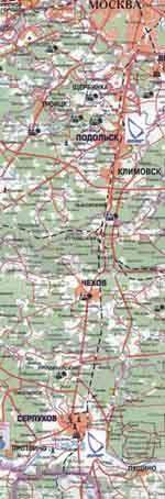 Карта - путь в Протвино из Москвы / Увеличить